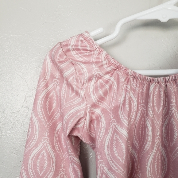 Bailey's Blossoms Toddler Girl 5T Long Sleeve Bodysuit Light Pink White Pattern - Picture 4 of 6